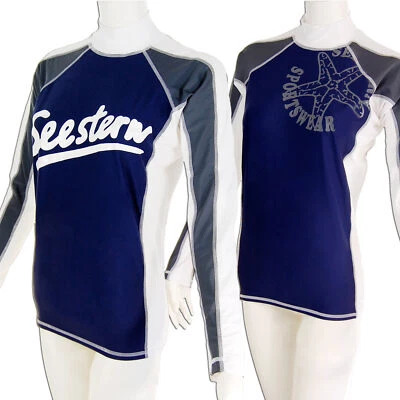 SEESTERN SPORTSWEAR SEESTERN Premium Damen RashGuard Lycra Shirt Surfshirt Badeshirt Langarm XS - XL