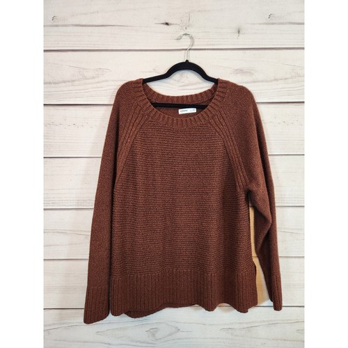 Sonoma Goods For Life Womens Brown Solid Round Neck Long Sleeve Sweater 