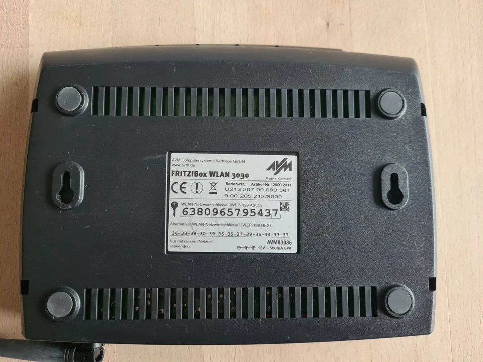 Fritz!Box Wlan 3030 Version 2 Fritzbox AVM DSL Router Solo - ohne Zubehör - Bild 4 von 4