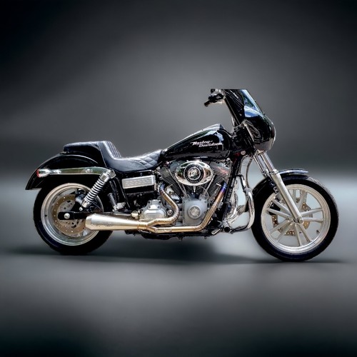 2 into 1 Pipes Muffler fits Harley-Davidson Dyna CVO Fat Bob FXDF fullsystem - Picture 3 of 11