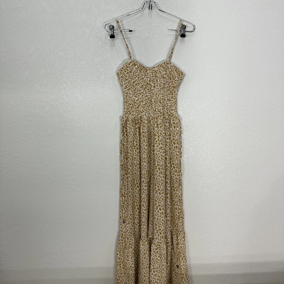 Mono Bishop & Young Amarillo Floral Mujer Talla XS Informal Acelerado Superior Pierna Ancha Foto 3 de 4