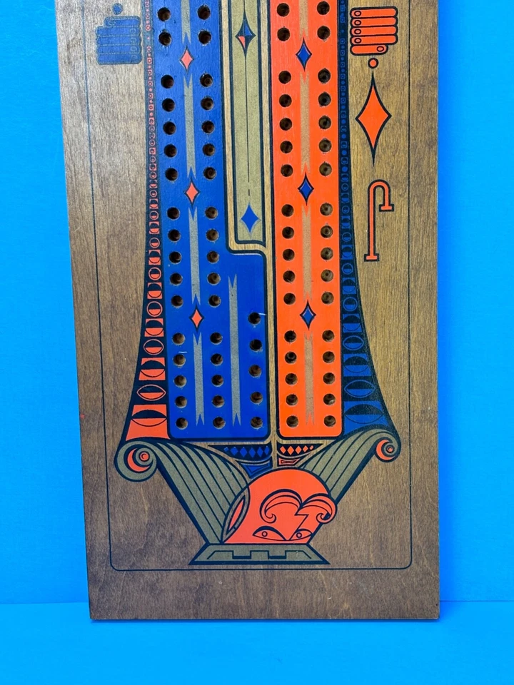 Vintage Mid-Century Modern Jack of Diamonds Cribbage Board Wooden by Stancraft - Image 4 of 4