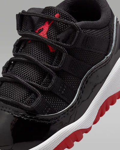Nike Air Jordan Retro 11 Low Bred Black Varsity Red White 2025 Toddler TD Size - Picture 7 of 14