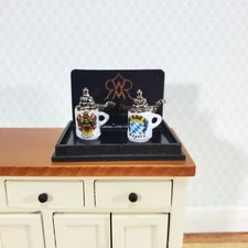 Dollhouse Porcelain Beer Tankard Mugs 1:12 Scale Miniature Set of 2 by Reutter