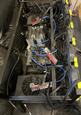 crypto mining rig without cards.  (i7 cpu,2 power boxes,biostar motherboard,etc)