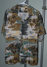 Vintage Go Barefoot Hawaiian Shirt, L