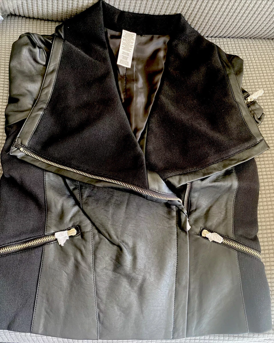 Leather look top bomber jacket womens