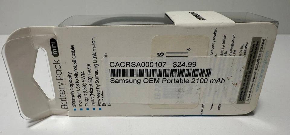 Nuevo Samsung Batería Mini 2100mAh Capacidad USB a Micro USB Cable Foto 4 de 4