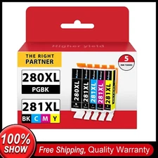 5PK PGI 280XL CLI-281XL Ink Cartridges for Canon TS702 TS6220 TR7520 TR8622a 