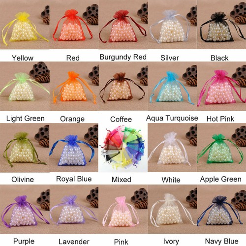 1000PCS Organza Candy Bags Wedding Party Favor Gift Jewelry Pouch Sheer Decor - Picture 182 of 252