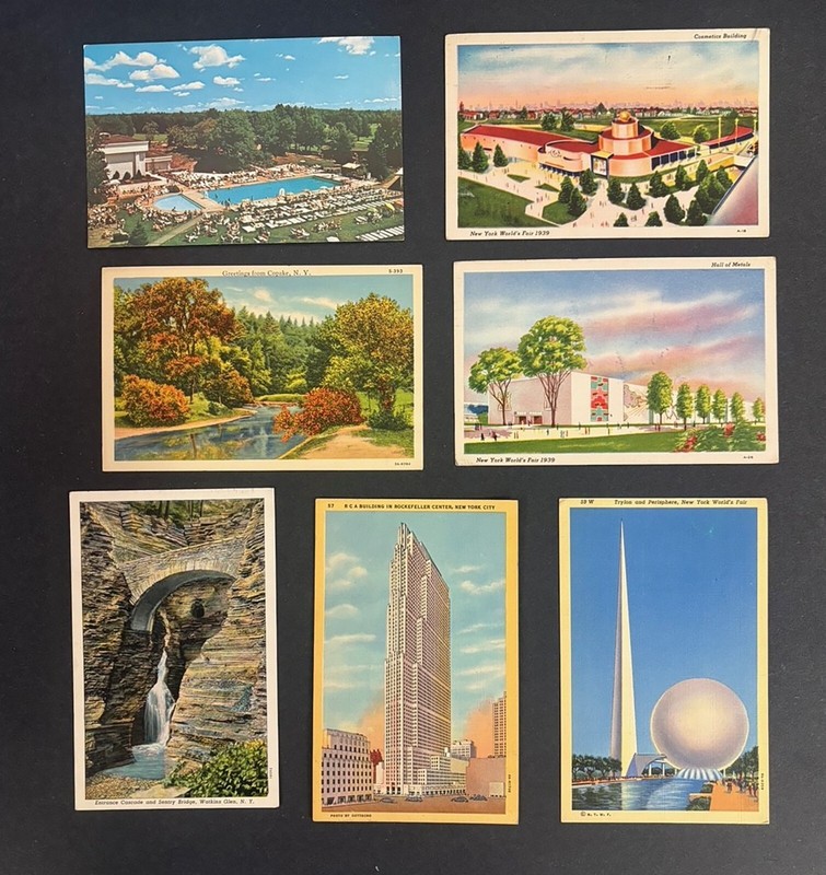 Lot of 7 Vintage State of New York Poscards (5 posted, 2 unposted)