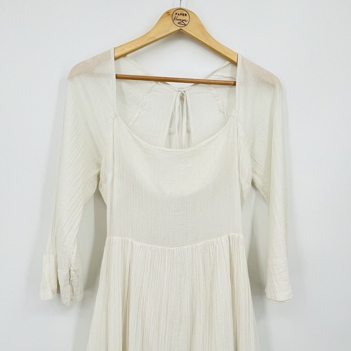 NWOT FREE PEOPLE Kelsie Midi Tie Back Dress Small, Romantic Feminine Boho - Picture 3 of 10
