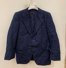 1970s Vintage pure woollen wool classic blue jacket blazer 40R