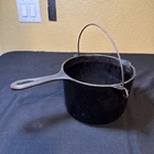 Vintage Griswold Cast Iron Deep Fat Fryer 1003 With Handle - Sits Flat