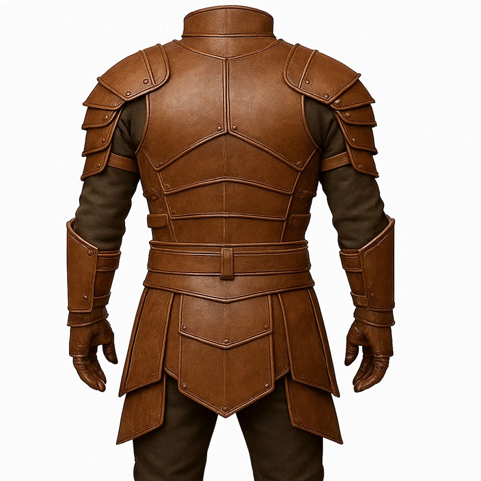 Traje de armadura de cuero medieval para hombre - Caballero de cuero armadura vikinga LARP Juegos con disfraces Foto 2 de 4