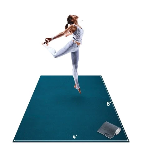Gorilla Mats Large Yoga Mat – 6'x4', 7'x5' (8mm) Extra Thick & Wide Non-Sl deal from eBay
