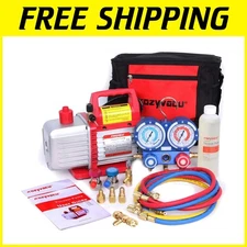 Complete HVAC Repair Tool Kit with Manifold Gauge Set