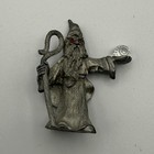 1989 Spoontiques Pewter Wizard Warlock Sorcerer Figurine Crystal Ball Magician