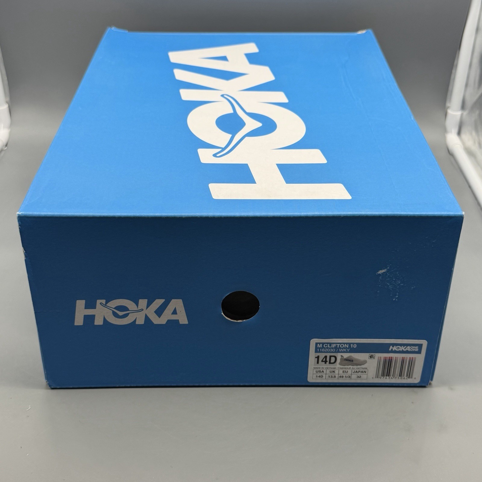 Hoka One One Clifton 10 Men’s 14 D Running Shoes Gym Training White Skyward Blue thumbnail 15