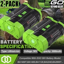 2pack For EGO 56V 2.5Ah 56 Volt BA1400 POWER Lithium Ion Battery BA2240 BA1120