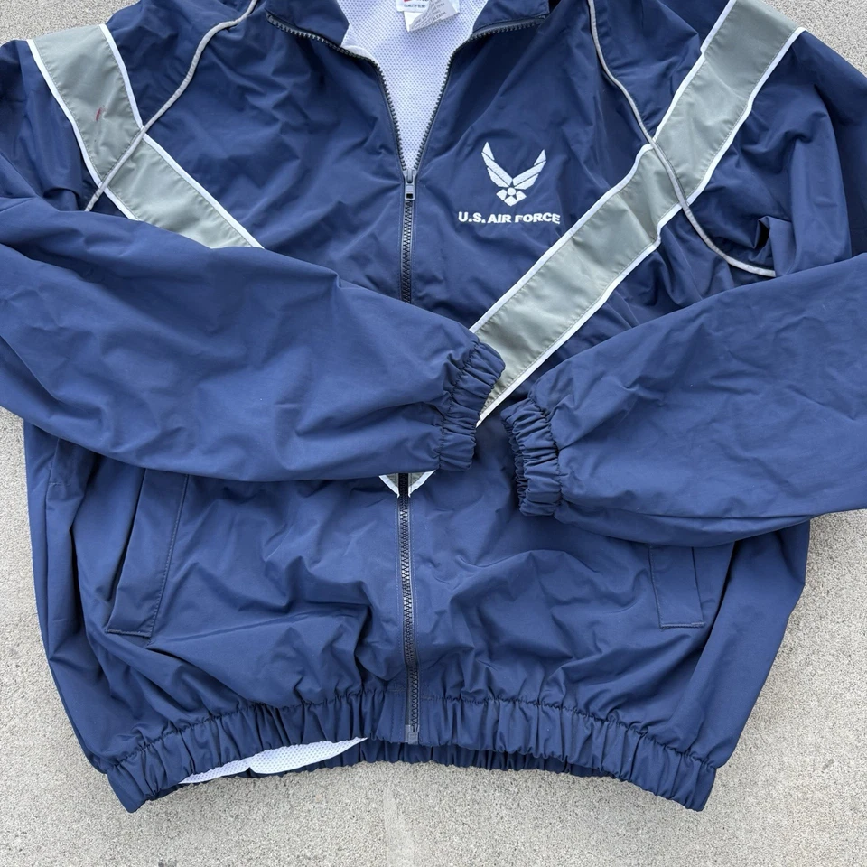 Chaqueta de Colección Fuerza Aérea de los Estados Unidos Skilkraft PTU Talla M Cortavientos Capucha Reflectante Azul Foto 4 de 4