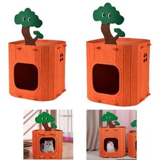 Cat House Enclosed Bed Covered Cat Bed Household Hut Easy to Assembly Cat Condo