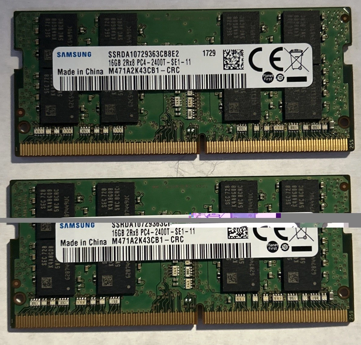 Samsung Computer PC4-19200 (DDR4-2400) Bus Speed RAM 2 Modules for