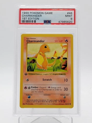 CHARMANDER 1999 POKEMON BASE SET 1ST EDITION #46/102 PSA 9 Q3963