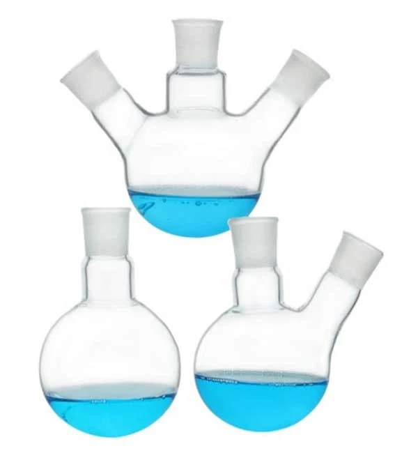 Lab Transparent Quartz Flask 50ml-1000ml, Round Bottom, 3 Standard Joints - Image 4 of 4