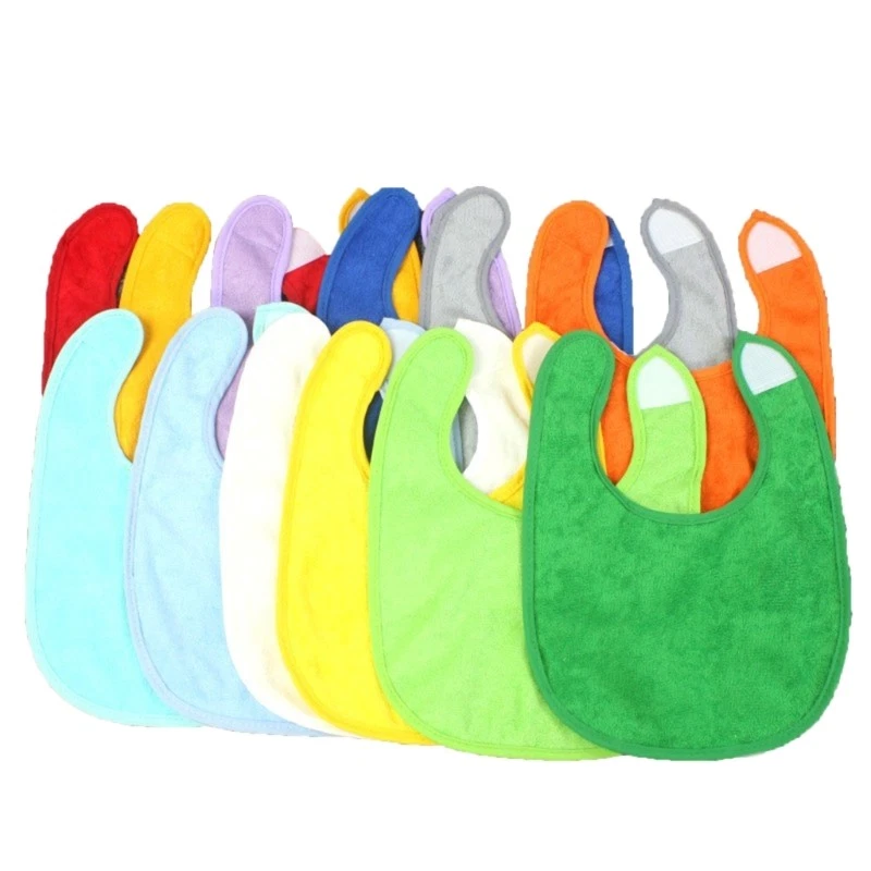 12PCS Baby Feeding Bib Burp Cloth Bandana U-shape Bibs High Absorbent Towel Bib