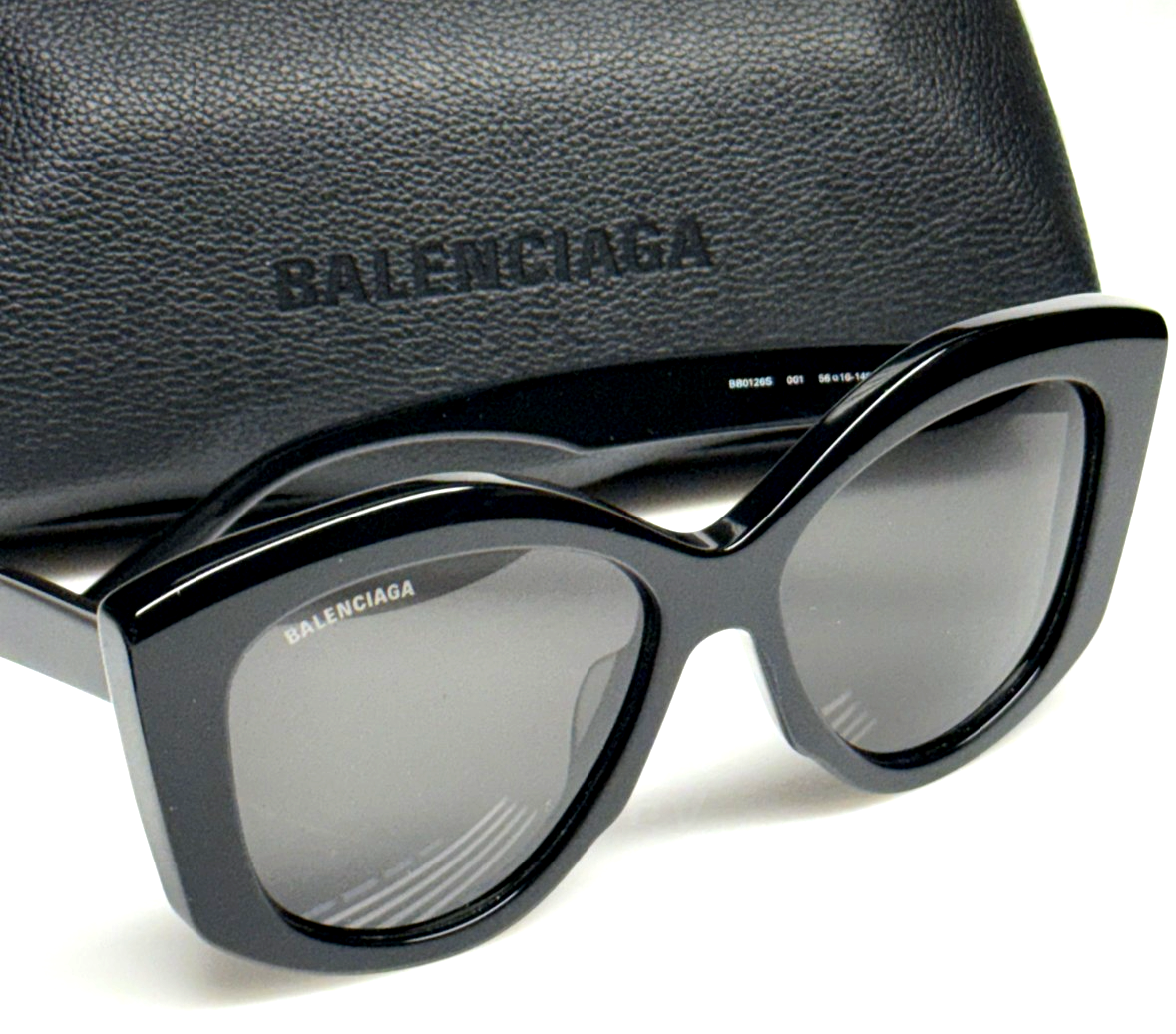 Balenciaga BB0126S 001 Sunglasses Women's Black/Grey Lenses