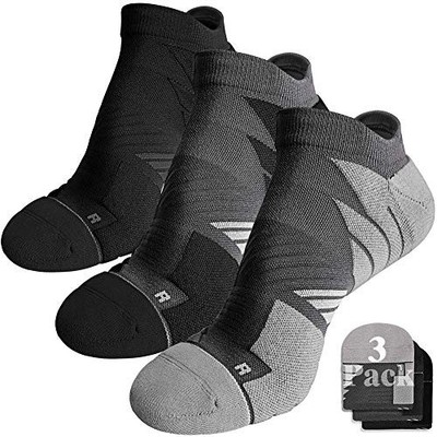 No Show Running Athletic Anti-Blister X-Large 3 Pairs Black/Grey/Dark Grey