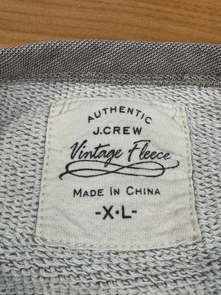 Sudadera pulóver 100 % algodón gris j.CREW vintage polar para hombre talla XL Foto 4 de 4