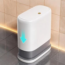 funest Bathroom Trash Cans, Garbage Can with Press Type Lid,10L Dogproof Slim Pl