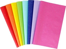 SUNCOLOR Sparkle Tissue Paper, 120 Sheets, Rainbow Colors, Assorted Colored 