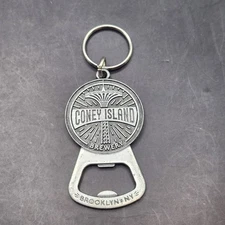 Coney Island Brewery Bottle Opener Keychain Metal Bar Tool Brooklyn NY Souvenir