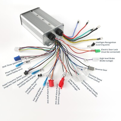 48V 60V 72V 3000W Brushless Motor Controller 50A For Electric Bike ATV