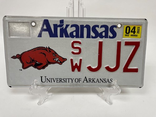 Arkansas 2023 University of ARK. State Issued Razorback License Plate # JJZ