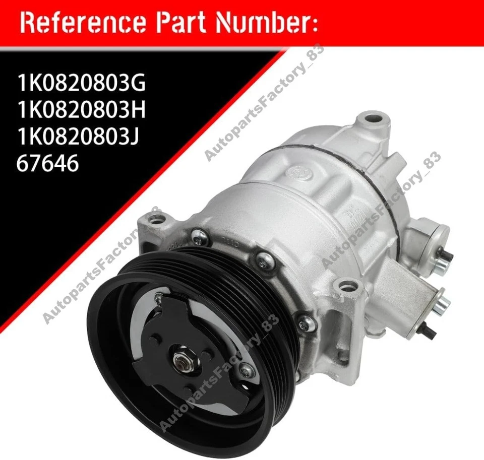 Compresor de aire acondicionado para coche 2012-2013 para Audi TT RS Quattro 2,5 L 1K0820803G Foto 3 de 4