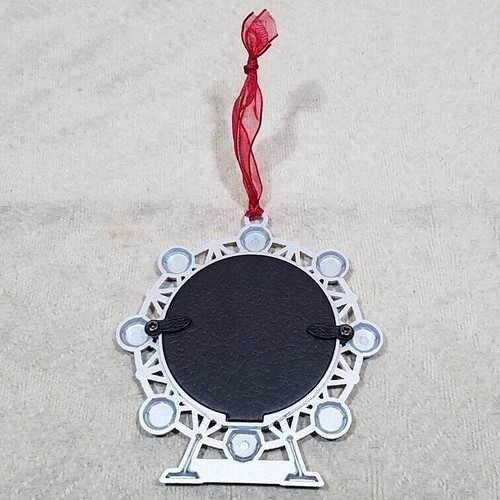 CHRISTMAS TREE ORNAMENT PHOTO PICTURE FRAME 2021 HOLIDAY FERRIS WHEEL HANGER 2" - Picture 3 of 12