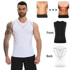 Mens Slim Quick Dry Fitness Compression Body Shaper Undershirt Workout Tank Tops