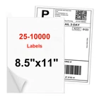Full Sheet Shipping Labels 8.5" x 11" Self Adhesive Matte for Laser & inkjet UPS