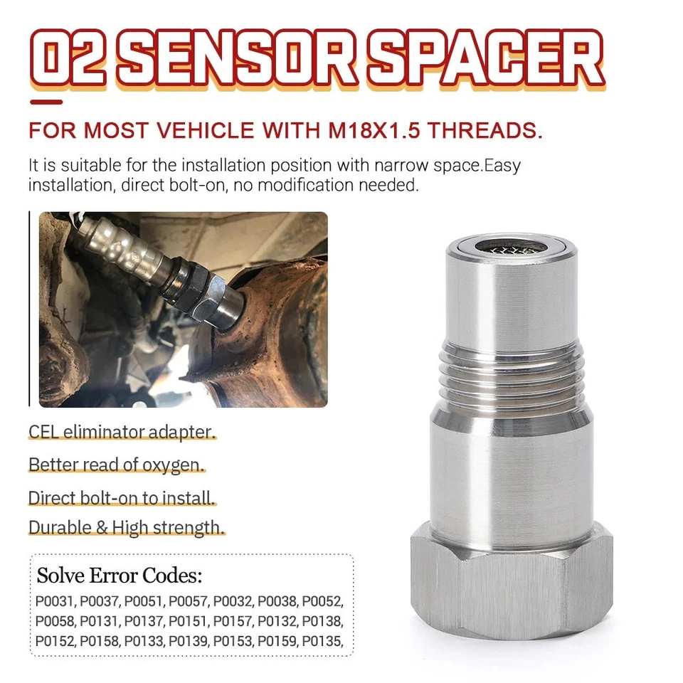 2X Oxygen O2 Sensor Spacer Adapter Catalytic Converter Fix Check Engine Light - image 2 of 4