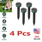 4 Pack Solar Power Ultrasonic Mice Gopher Mole Pest Snake Repellent Repeller