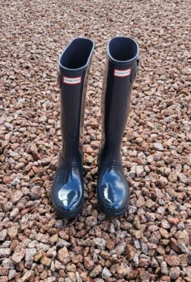 HUNTER Adjustable Back Gloss Waterproof Rain Boot 9US 7UK EU40/41