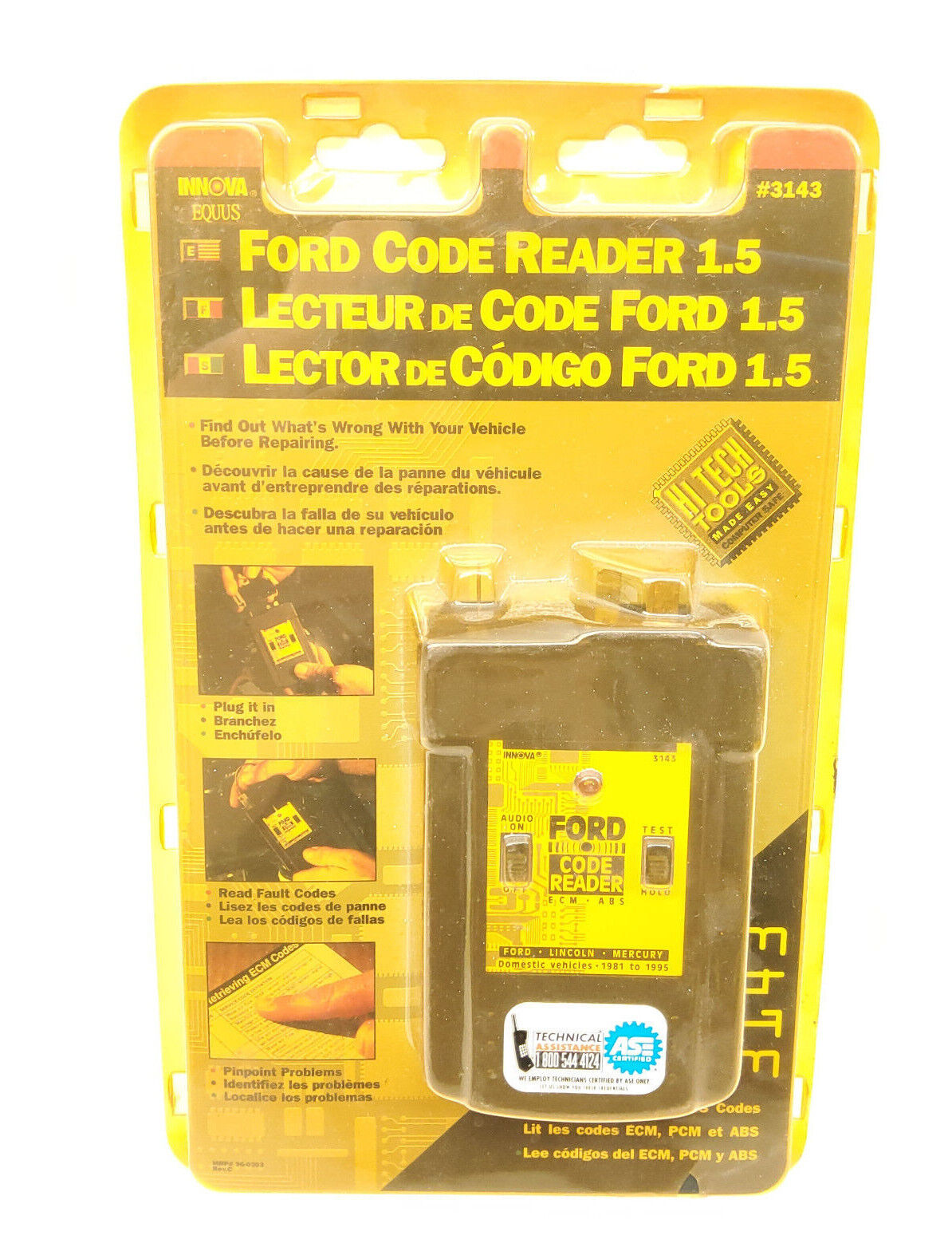 EQUUS 3143 Ford Code Reader 1.5 For 81-95 Models  NEW IN PACKAGE