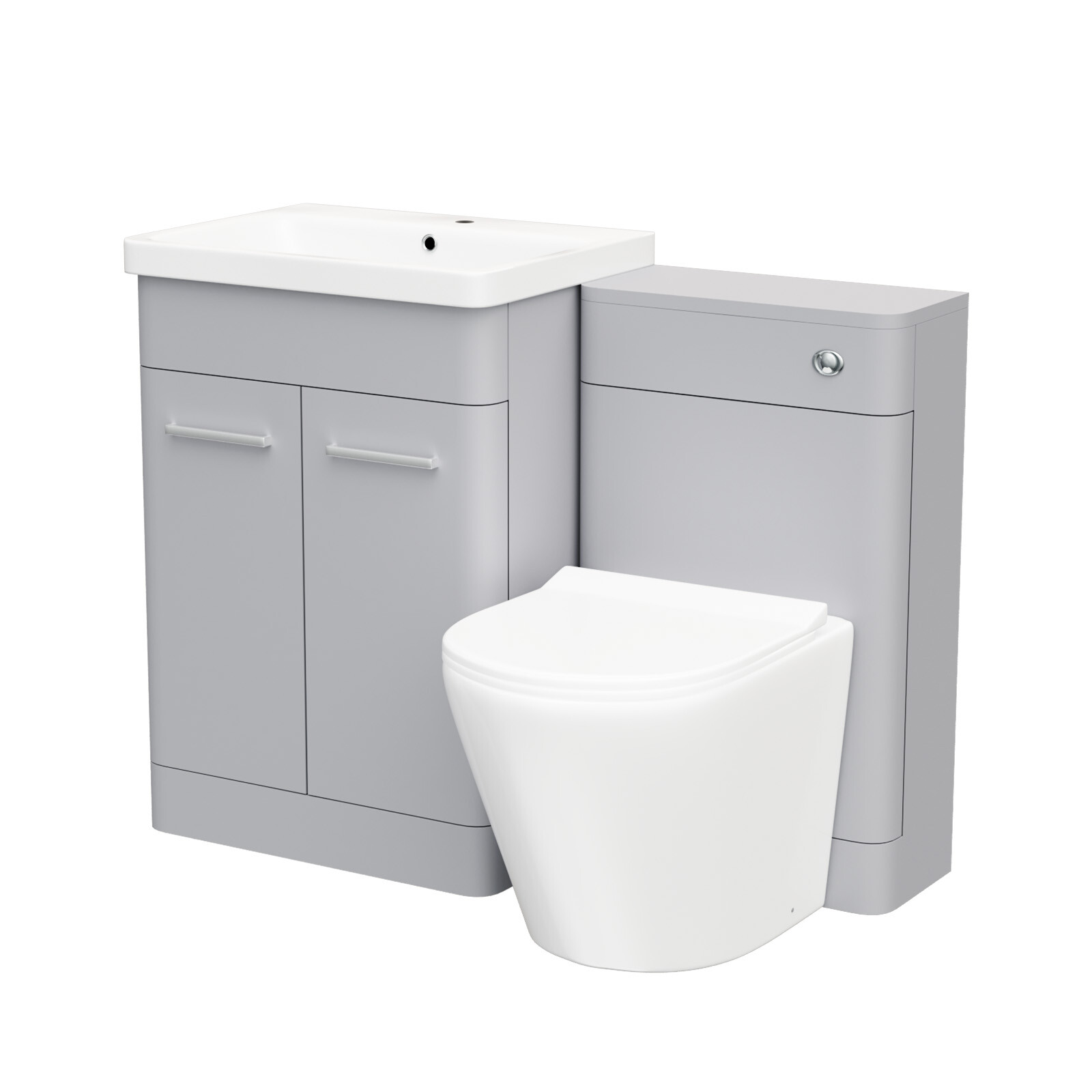 Matte Grey 600mm Freestanding Basin Vanity WC Unit & Toilet - Image 2