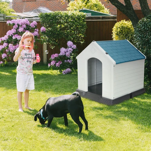 28 Zoll/32 Zoll H Outdoor Hundehaus wetterfest Tierheim Hundeheuche 4 Farben - Bild 8 von 73
