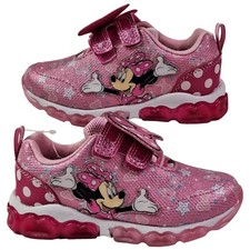 Minnie shoes for girls sneakers with LED light without laces Pink Size 8 15cm 