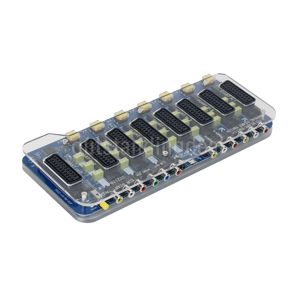 New Acrylic Case Automatic/Manual SCART SWITCH Distributor Converter 7 IN 1 Out - Image 4 of 4